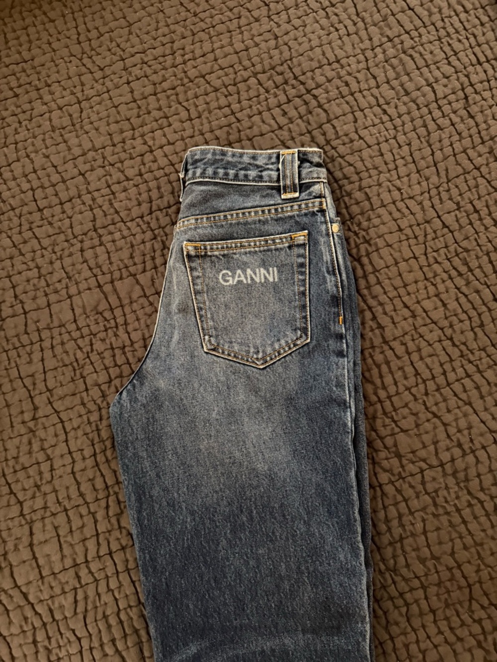 GANNI straight-leg dark-wash jeans